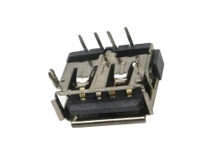 10.0mm短體USB前兩腳卷邊90度DIP厚6.5mm無耳