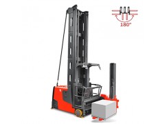優(yōu)耐飛人上型窄巷道三向堆垛車(chē)堆垛加揀選一車(chē)兩用