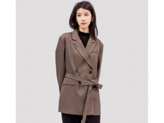 IRENENA女裝溫碧霞自創(chuàng)品牌雙面毛呢長袖女西裝中長款外套