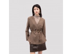IRENENA女裝溫碧霞自創(chuàng)品牌雙排扣羊毛女西裝V領長袖外套